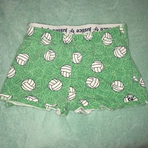 girls size 12 green cotton shorts